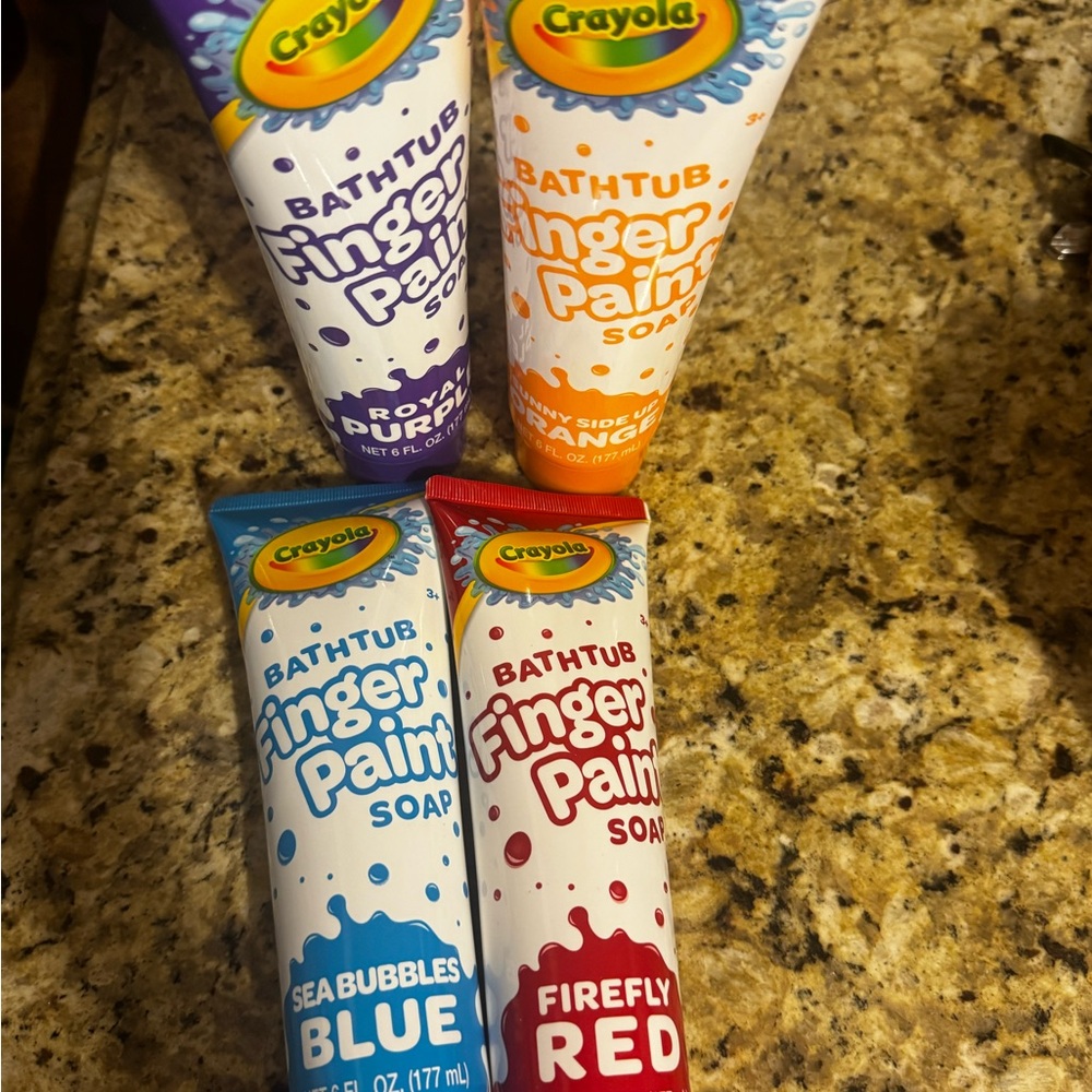 Crayola Bathtub Finger Paint Soap Tubes - Blue, Orange, Purple